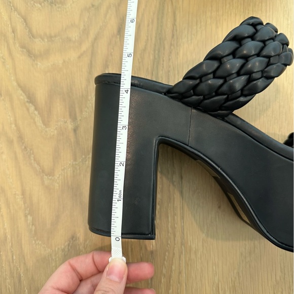 Jeffery Campbell Bamba Braided Platform Heels Black Womens Size 8 Chunky Sandals - Picture 11 of 15